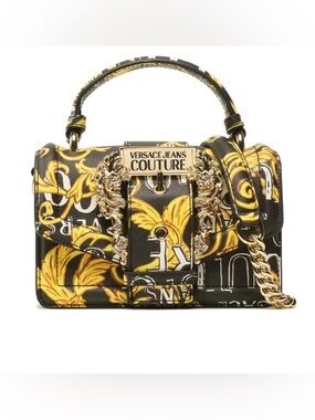 NWT Versace Jeans Collection  Baroque Mini Top-Handle Bag with Chain